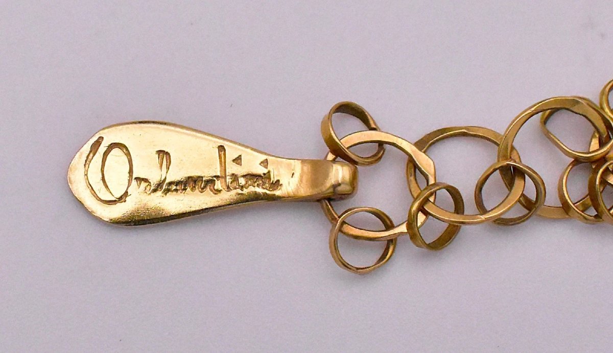 Orlando Orlandini Bracelet Arianna en or 18 carats avec sphère en fil italien 23 g-photo-3