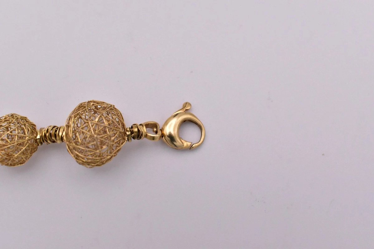 Orlando Orlandini Bracelet Arianna en or 18 carats avec sphère en fil italien 23 g-photo-4