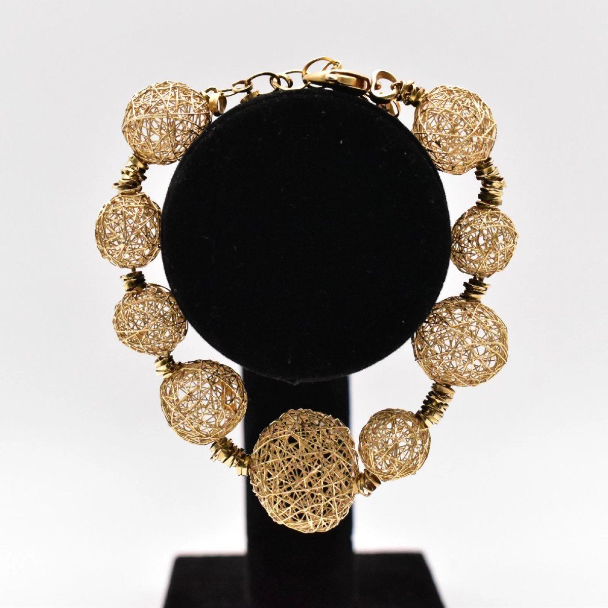 Orlando Orlandini Bracelet Arianna en or 18 carats avec sphère en fil italien 23 g-photo-6