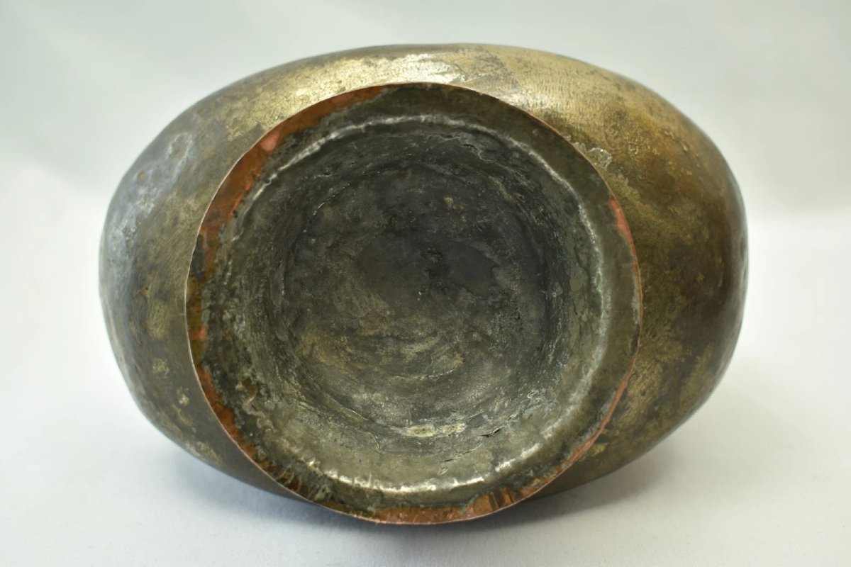 Antique Ottoman Bronze Islamic Ewer Pitcher Crescent Moon Finial Aftaba 32cm-photo-3