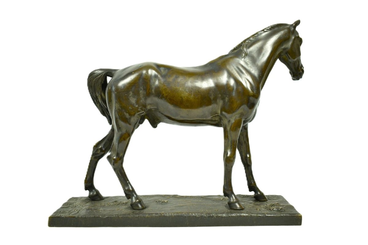 Antique Italian Bronze Horse Sculpture Signed Luigi Secchi & Muñoz 38cm 7kg-photo-3