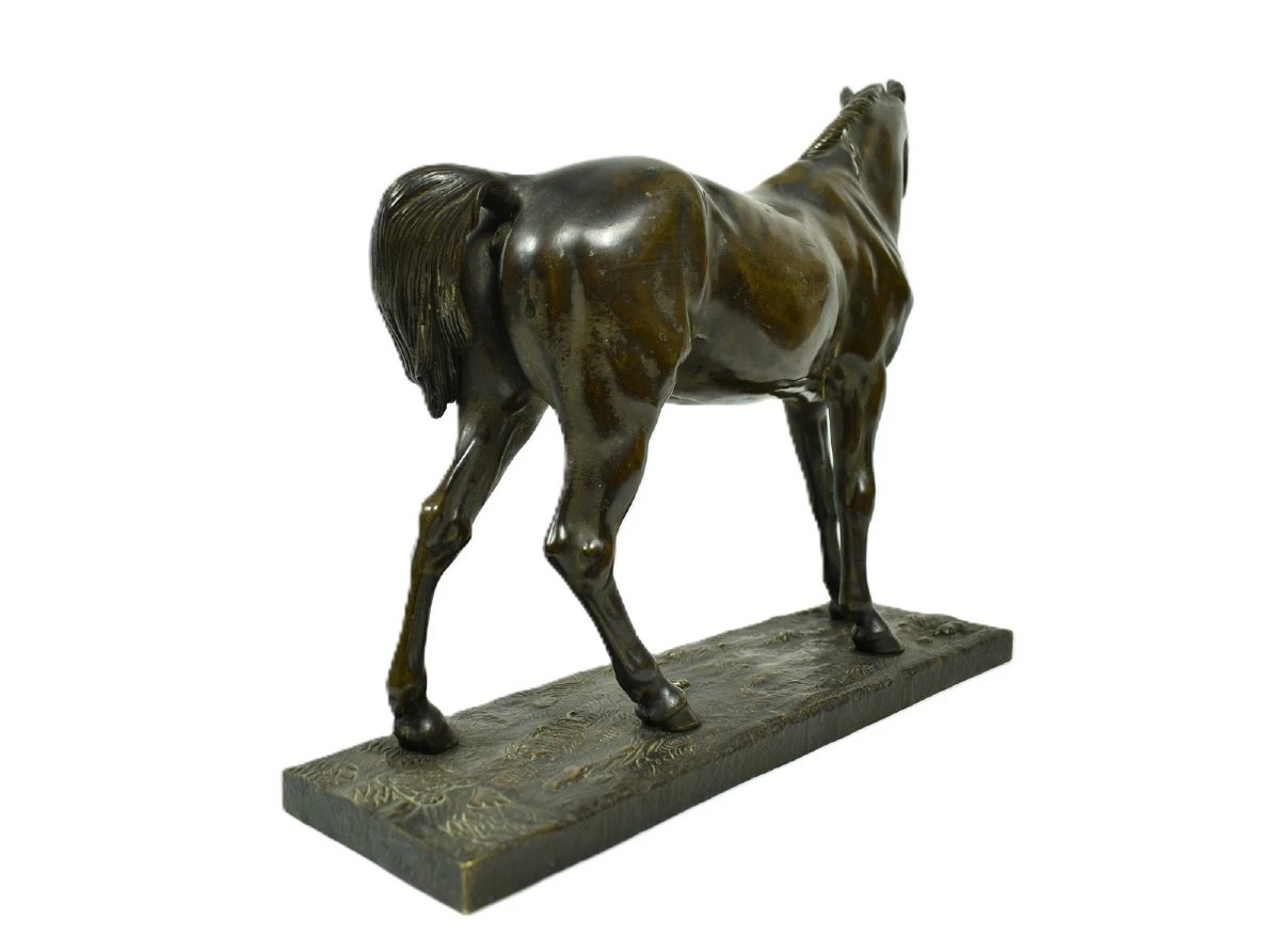 Antique Italian Bronze Horse Sculpture Signed Luigi Secchi & Muñoz 38cm 7kg-photo-4