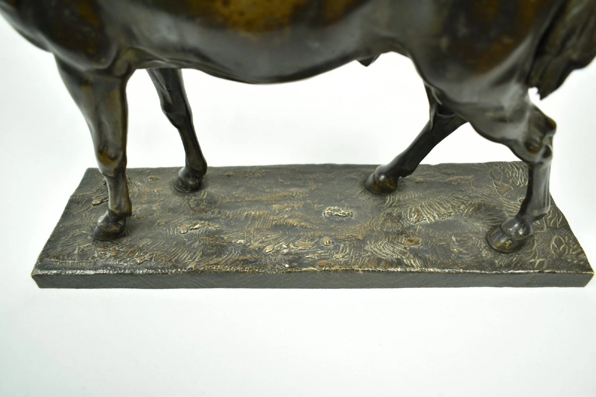 Antique Italian Bronze Horse Sculpture Signed Luigi Secchi & Muñoz 38cm 7kg-photo-1