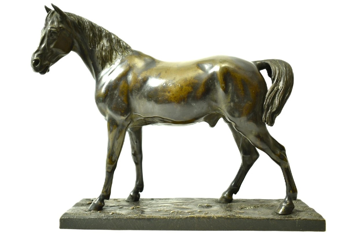 Antique Italian Bronze Horse Sculpture Signed Luigi Secchi & Muñoz 38cm 7kg
