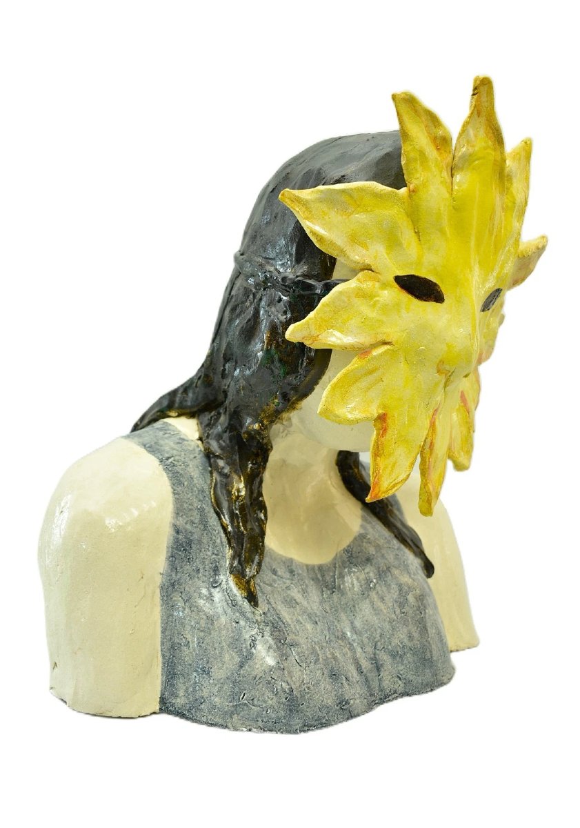 Sculpture en céramique de Klara Kristalova, « Le vent froid et la chaleur », 46 x 40 x 24 cm-photo-2