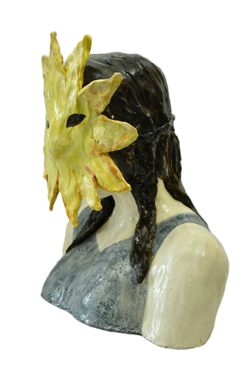 Sculpture en céramique de Klara Kristalova, « Le vent froid et la chaleur », 46 x 40 x 24 cm-photo-3