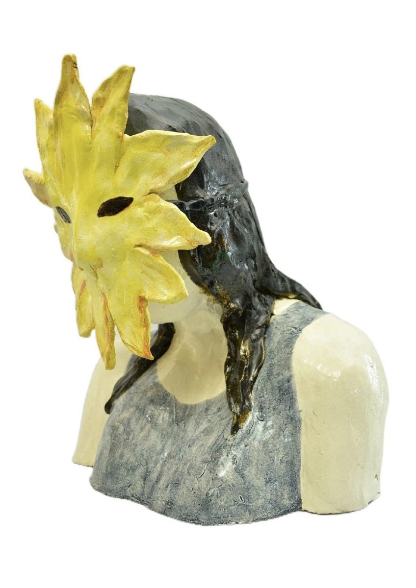 Sculpture en céramique de Klara Kristalova, « Le vent froid et la chaleur », 46 x 40 x 24 cm