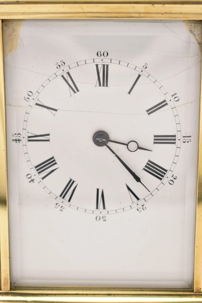 Pendule de voyage victorienne française à sonnerie, T. Martin & Co, numéro de série 3058, en ét-photo-3