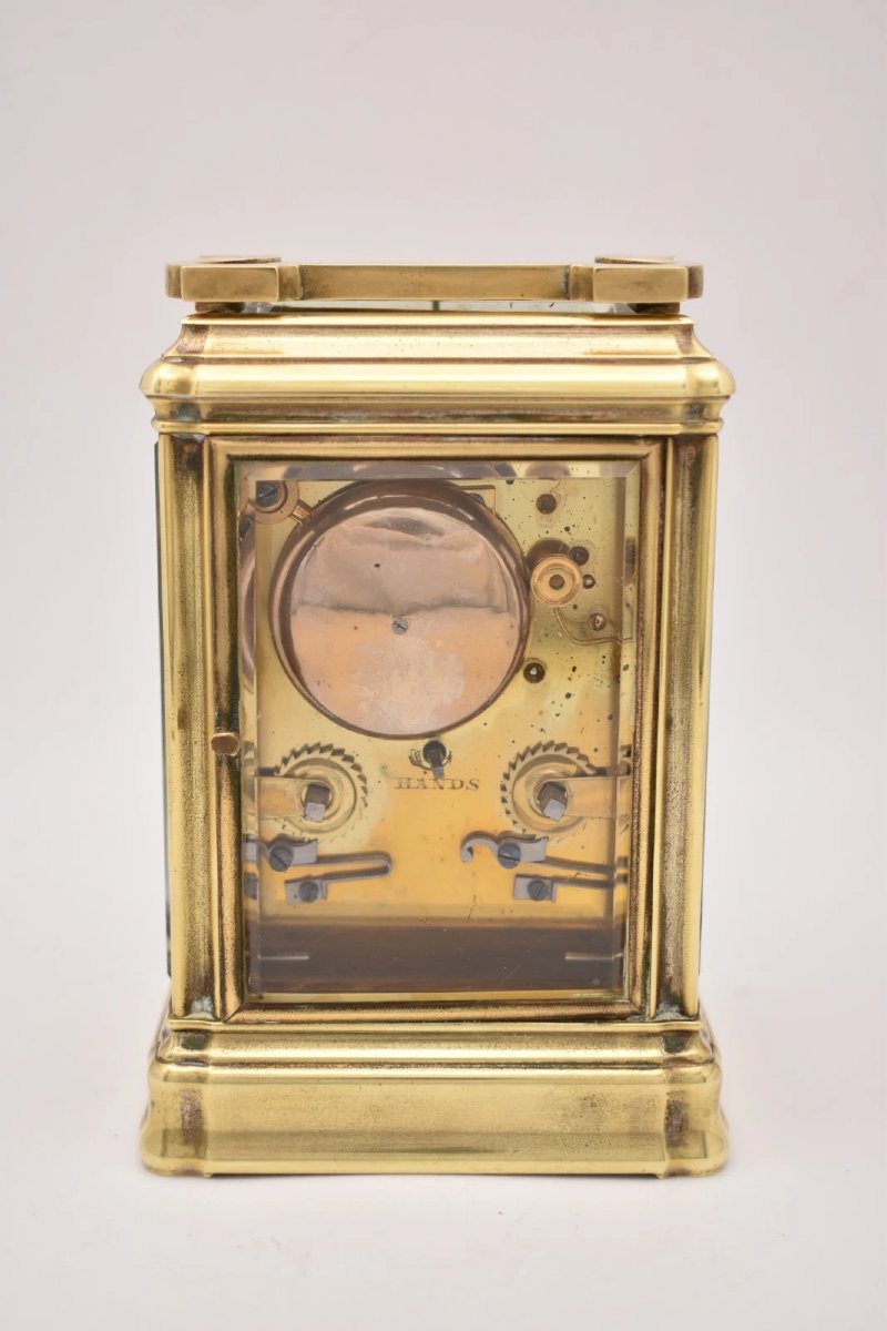 Antique French Bell Strike Repeating Carriage Clock Doucine Case Serial 2016-photo-4