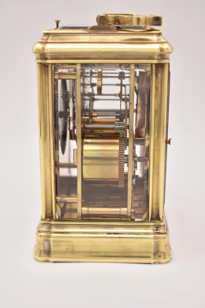 Antique French Bell Strike Repeating Carriage Clock Doucine Case Serial 2016-photo-2
