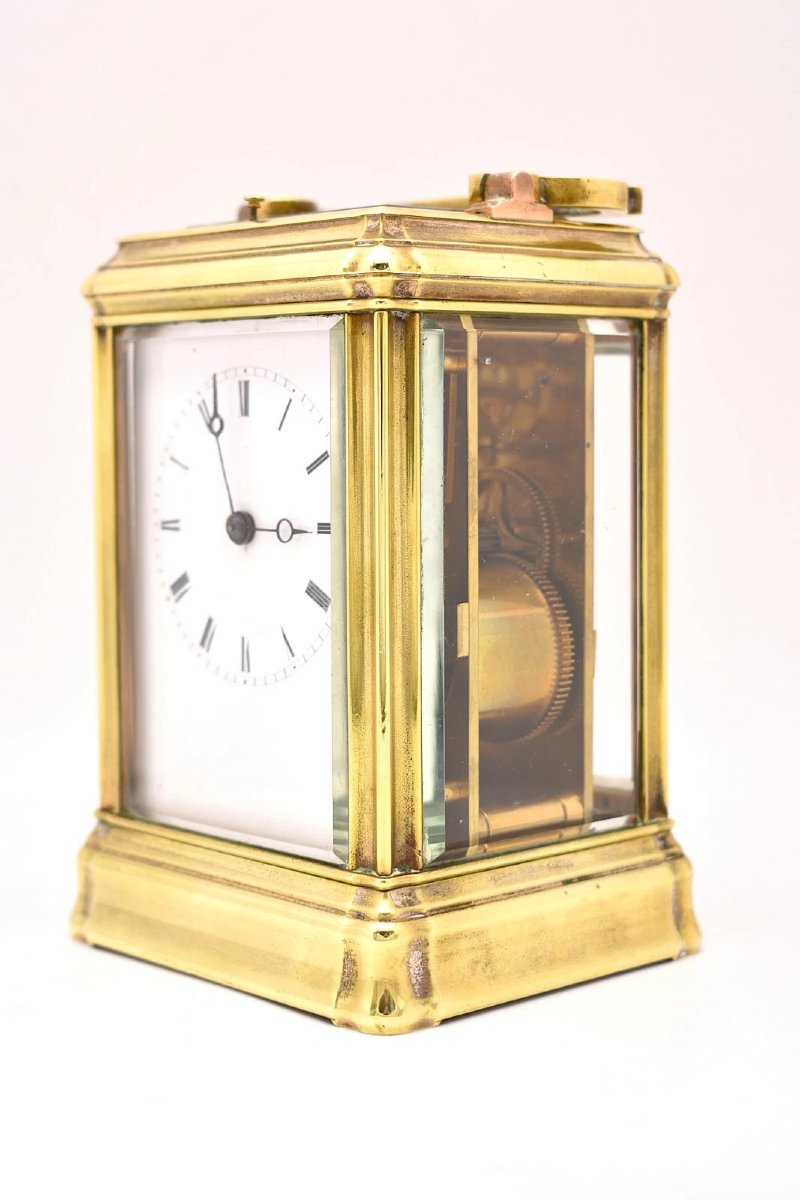 Antique French Bell Strike Repeating Carriage Clock Doucine Case Serial 2016-photo-3