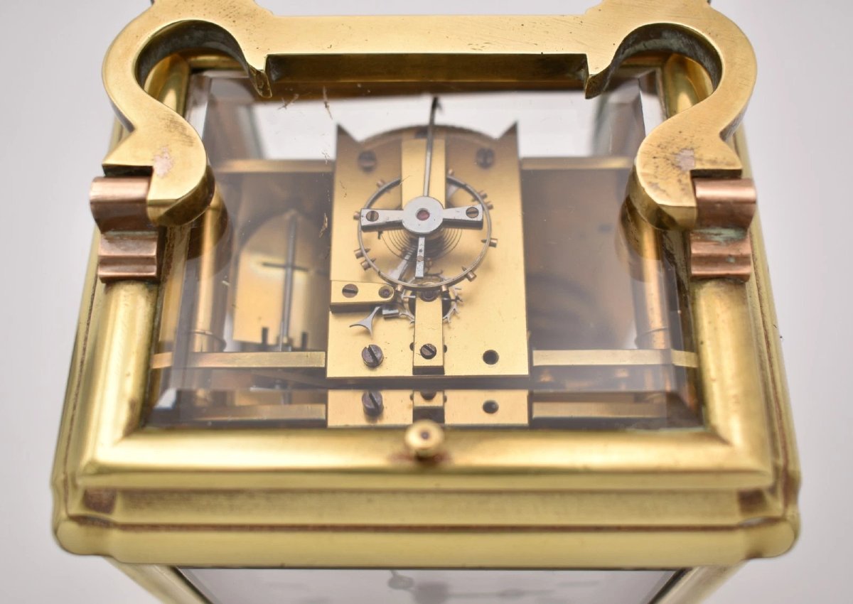 Antique French Bell Strike Repeating Carriage Clock Doucine Case Serial 2016-photo-5