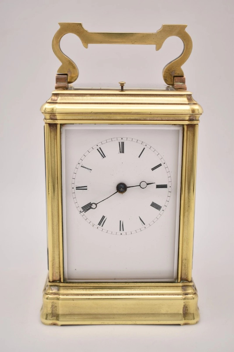 Antique French Bell Strike Repeating Carriage Clock Doucine Case Serial 2016