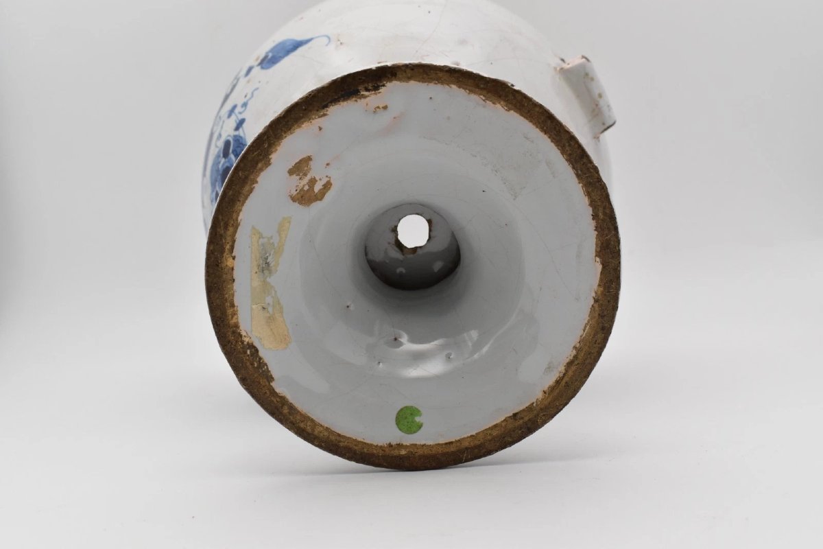 Pot à médicament humide en faïence de Delft anglaise ancienne, S : BAUME, Chérubin et Coquillag-photo-2
