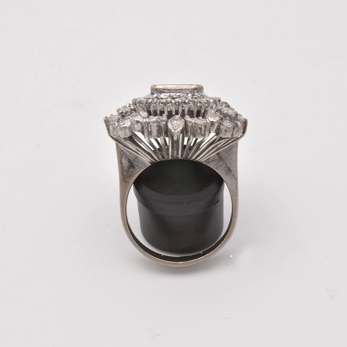 Vintage 18ct White Yellow Gold Emerald Diamond Cluster Ring 3.50ct Centre 2.10ct-photo-2