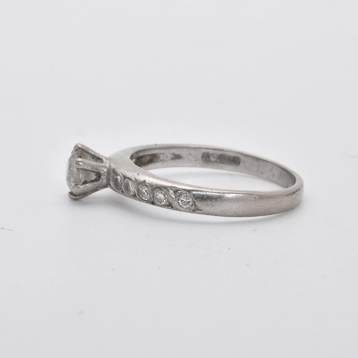 18ct White Gold 0.70ct Diamond Solitaire Ring 6‑claw Set Old Cut Size K 1977-photo-3