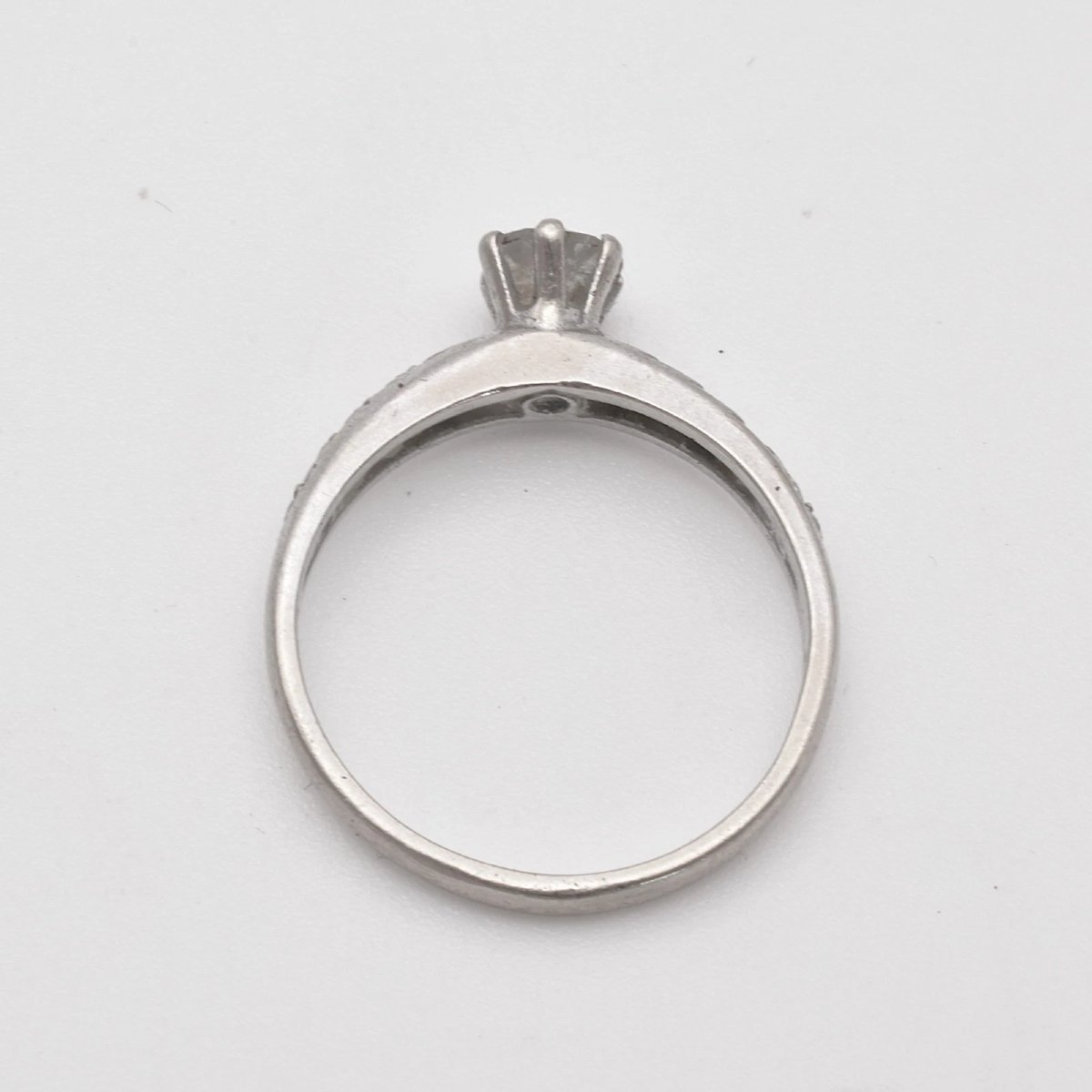 18ct White Gold 0.70ct Diamond Solitaire Ring 6‑claw Set Old Cut Size K 1977-photo-4