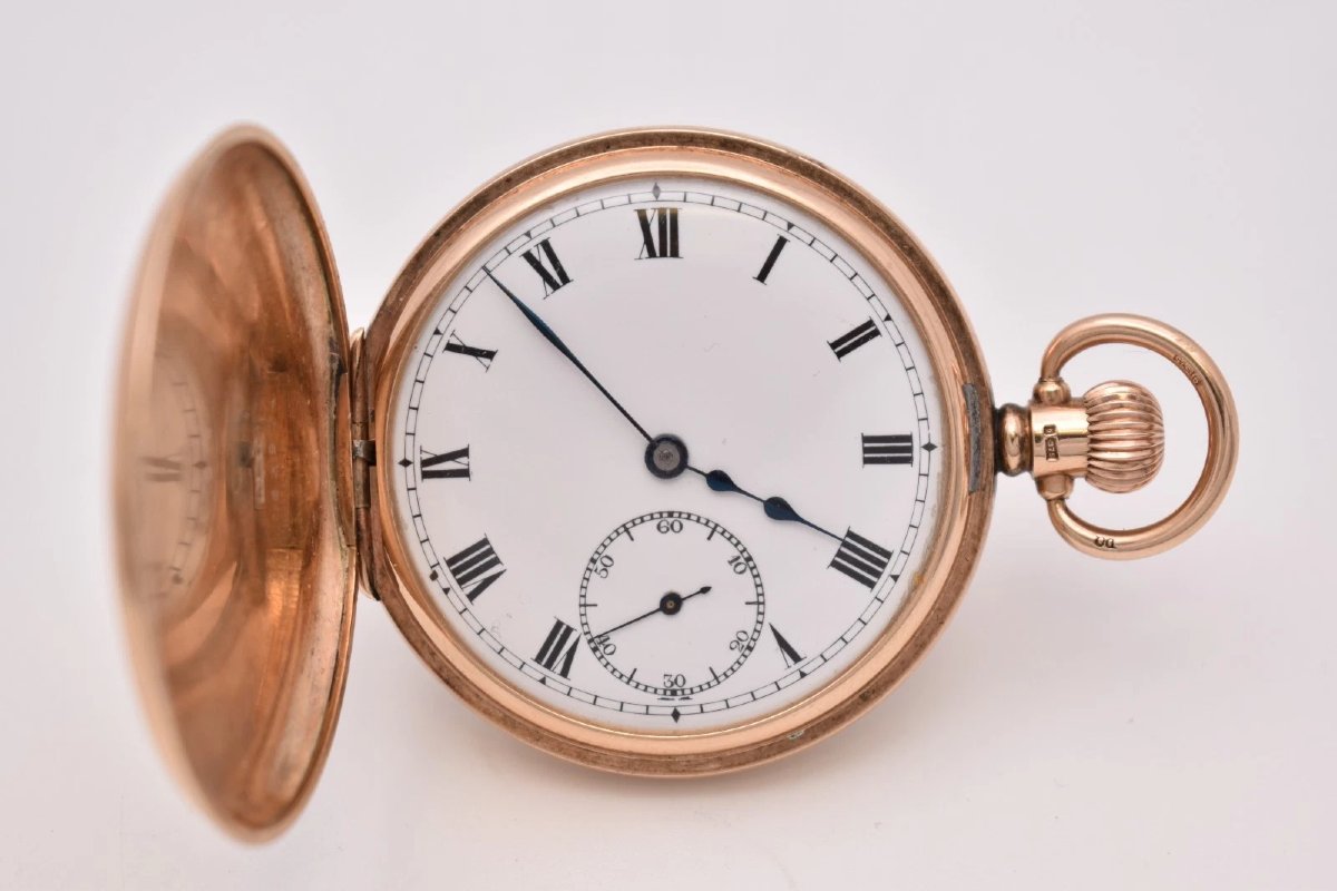 9ct Gold Dennison Special Full Hunter Pocket Watch 1924 Swiss 15j 88.4g 50mm-photo-2