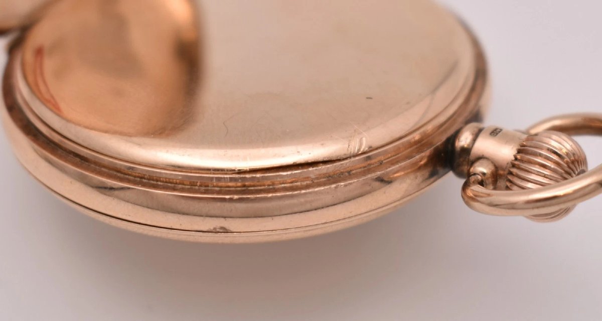 9ct Gold Dennison Special Full Hunter Pocket Watch 1924 Swiss 15j 88.4g 50mm-photo-2