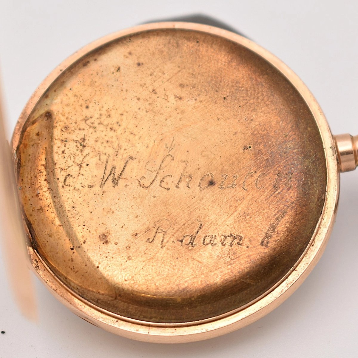 14k Gold Waltham Traveler Open Face Pocket Watch 1912 7j W. Scholly R’dam 75.3g-photo-4