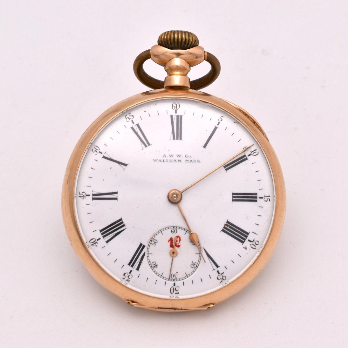 14k Gold Waltham Traveler Open Face Pocket Watch 1912 7j W. Scholly R’dam 75.3g