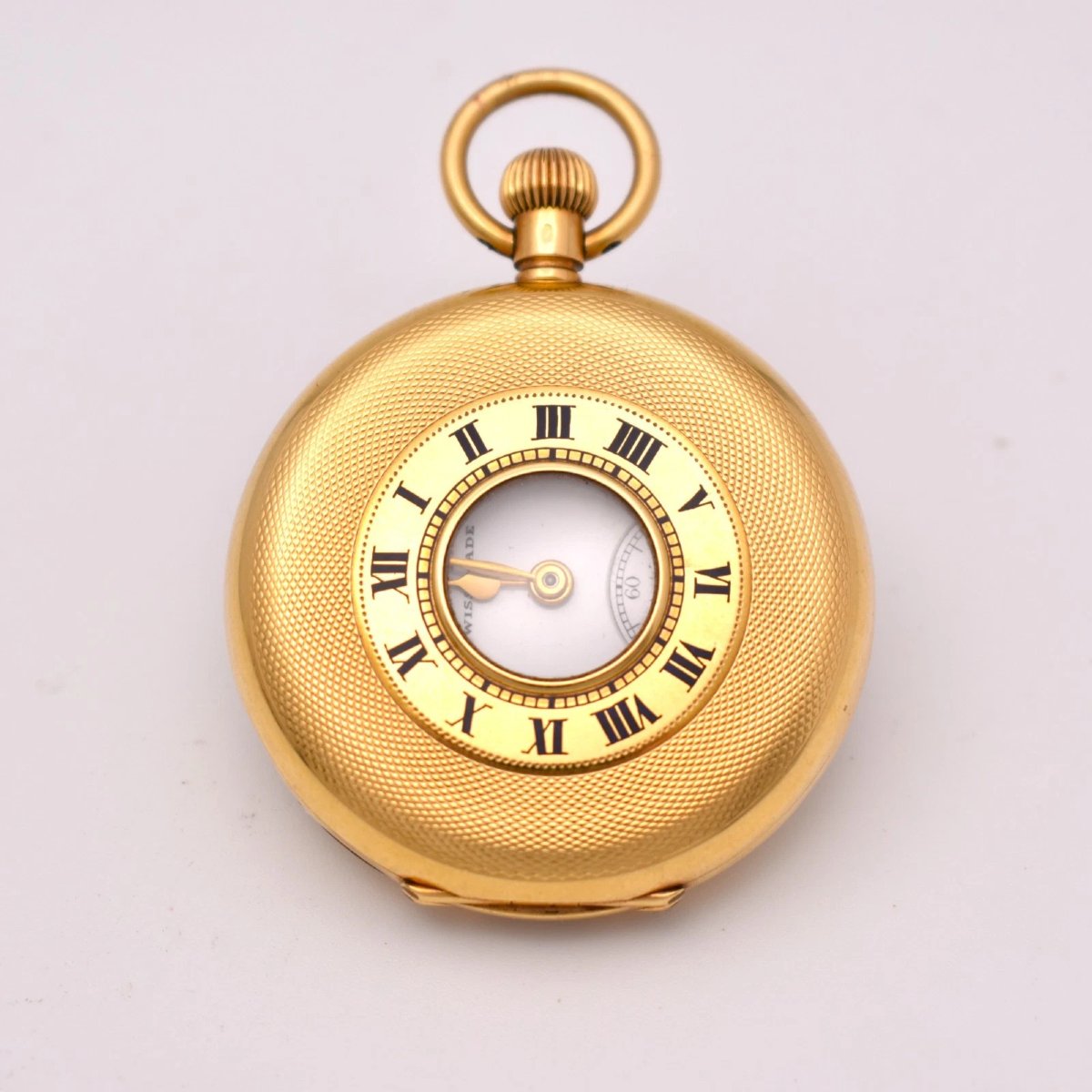 18k Gold Zenith Favre-leuba & Co Half Hunter Pocket Watch 1922 62.2g 43mm-photo-2