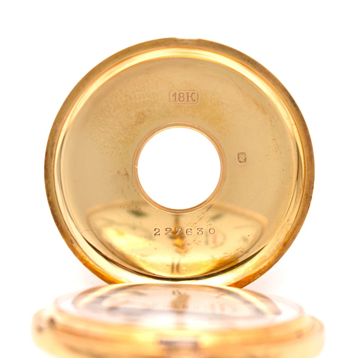 18k Gold Zenith Favre-leuba & Co Half Hunter Pocket Watch 1922 62.2g 43mm-photo-1