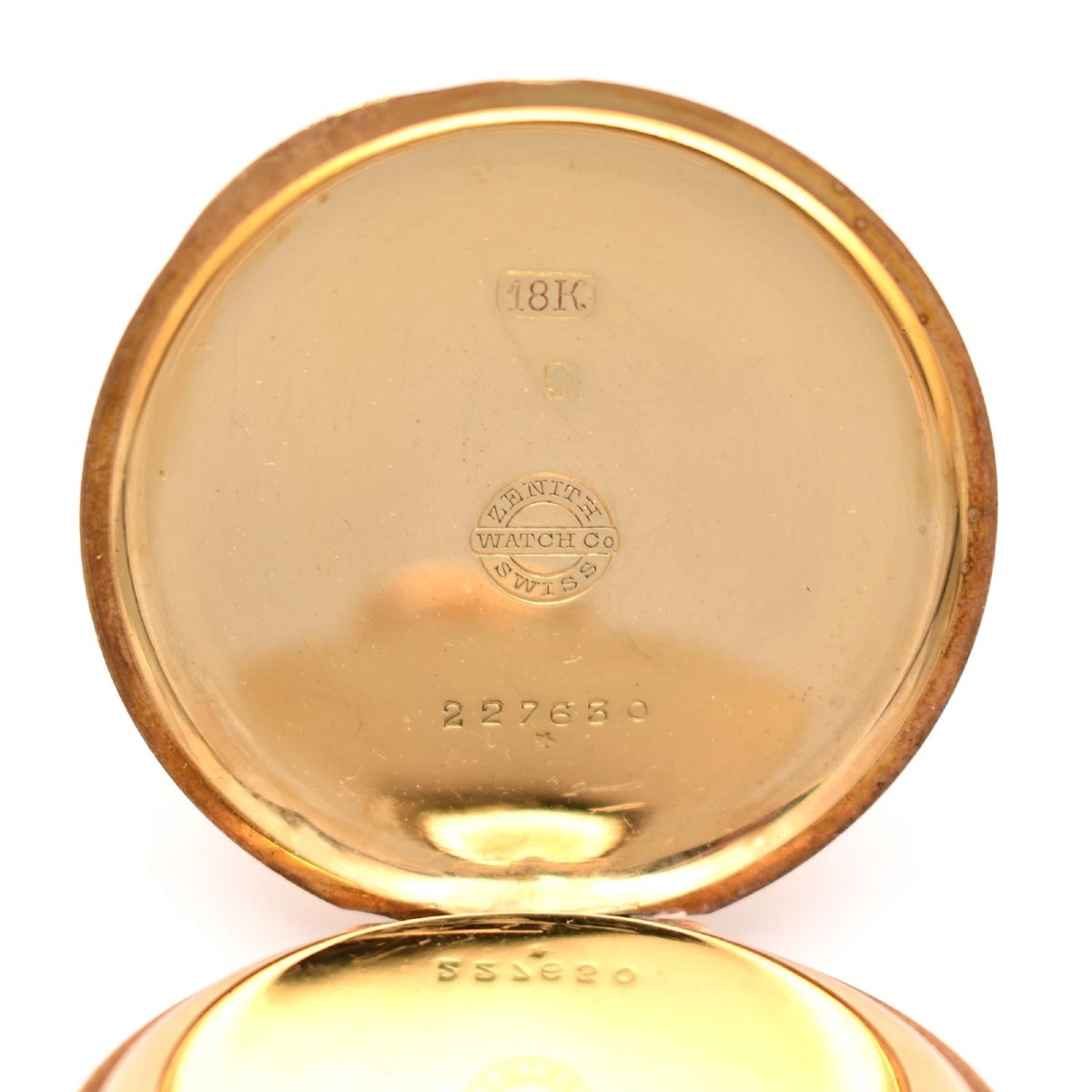 18k Gold Zenith Favre-leuba & Co Half Hunter Pocket Watch 1922 62.2g 43mm-photo-2