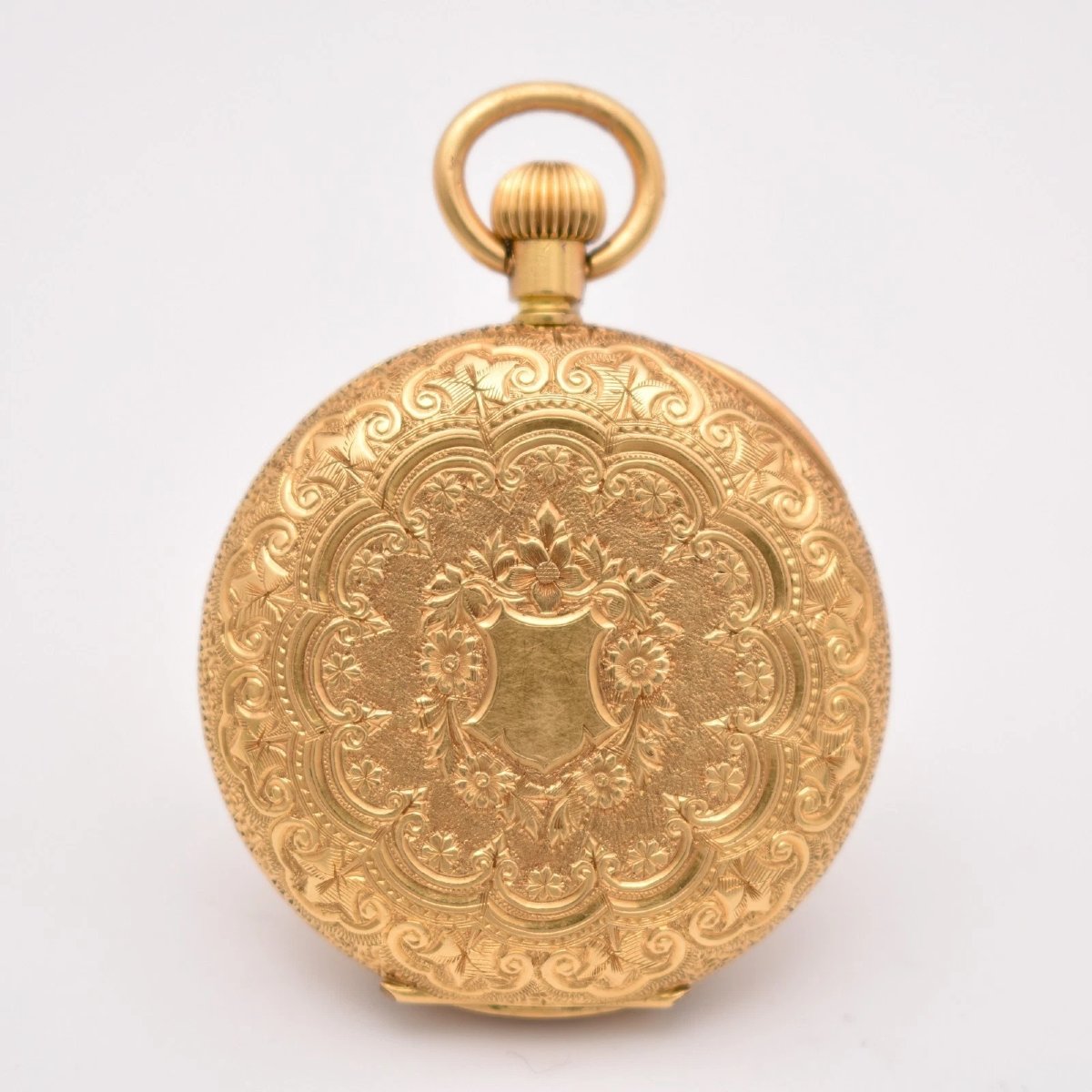 Montre de poche suisse ancienne en or 18 carats, modèle demi-chasseur, 35 mm, années 1890, 15 r-photo-2
