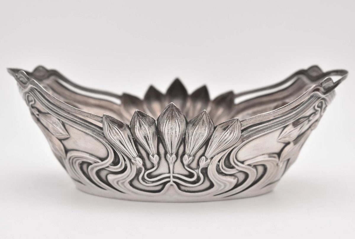 Antique German 800 Silver Art Nouveau Jardiniere Centerpiece Storck & Sinsheimer-photo-3