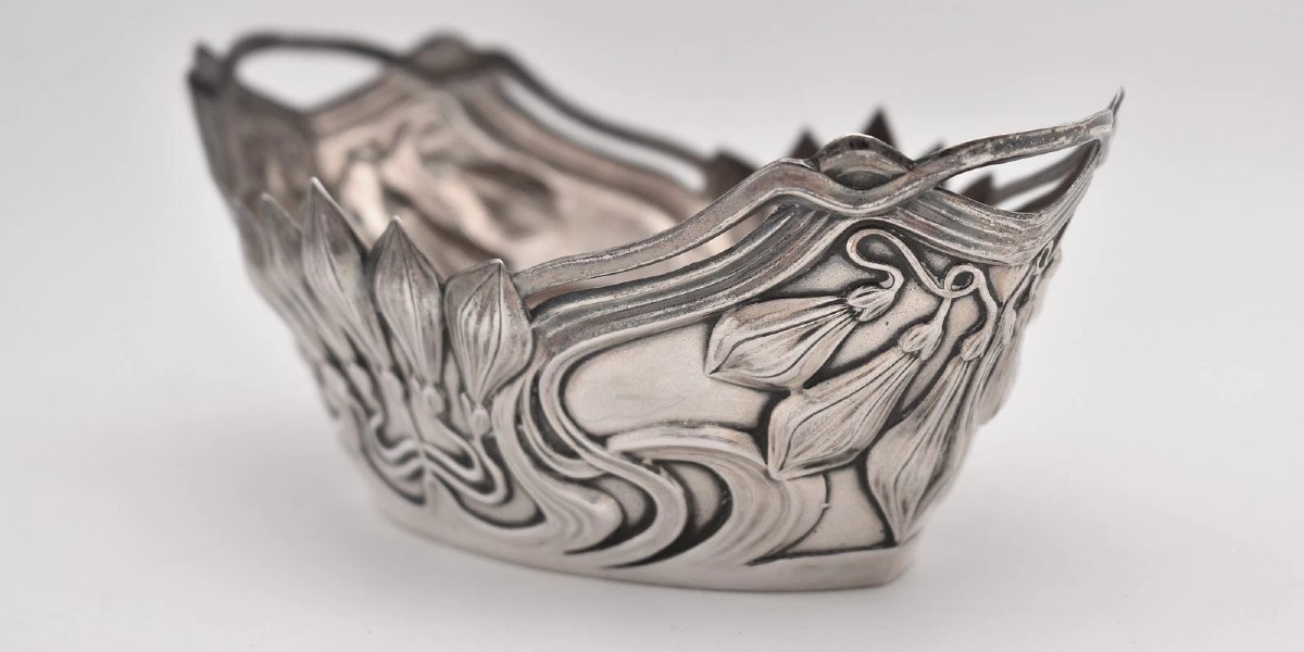 Antique German 800 Silver Art Nouveau Jardiniere Centerpiece Storck & Sinsheimer-photo-4