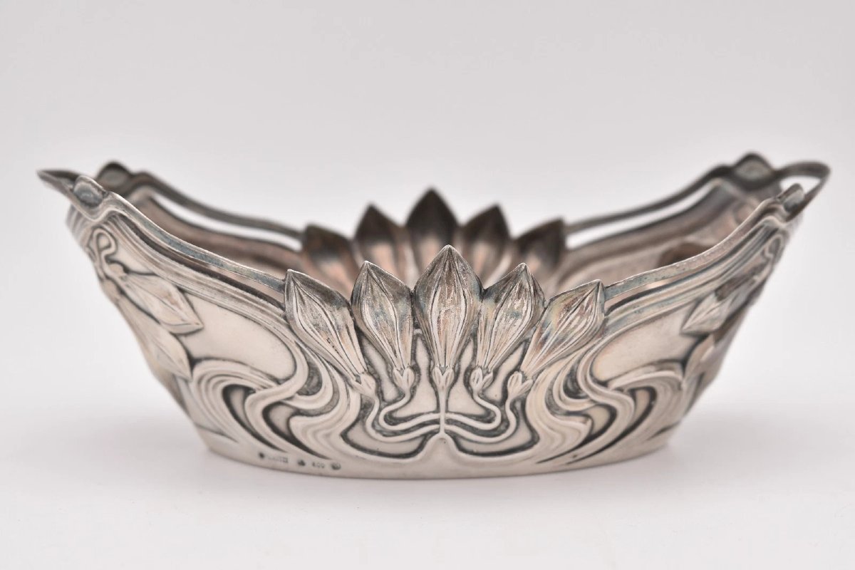 Antique German 800 Silver Art Nouveau Jardiniere Centerpiece Storck & Sinsheimer-photo-2