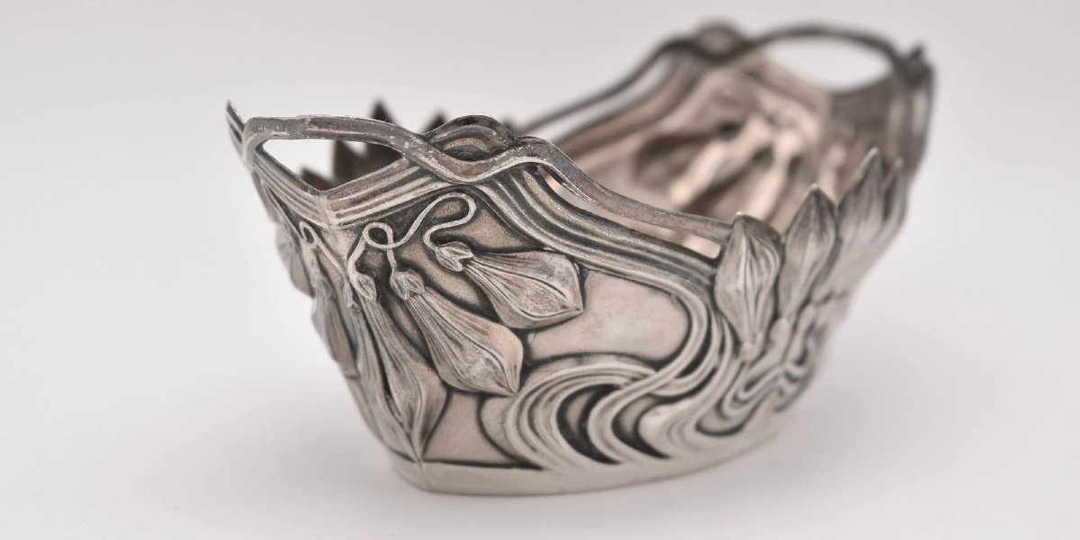 Antique German 800 Silver Art Nouveau Jardiniere Centerpiece Storck & Sinsheimer-photo-4