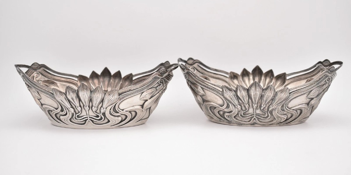 Antique German 800 Silver Art Nouveau Jardiniere Centerpiece Storck & Sinsheimer
