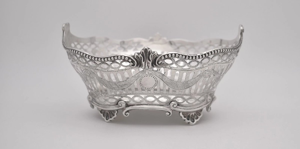 Panier à bonbons ajouré en argent massif 925, Elkington London, 1897-photo-4