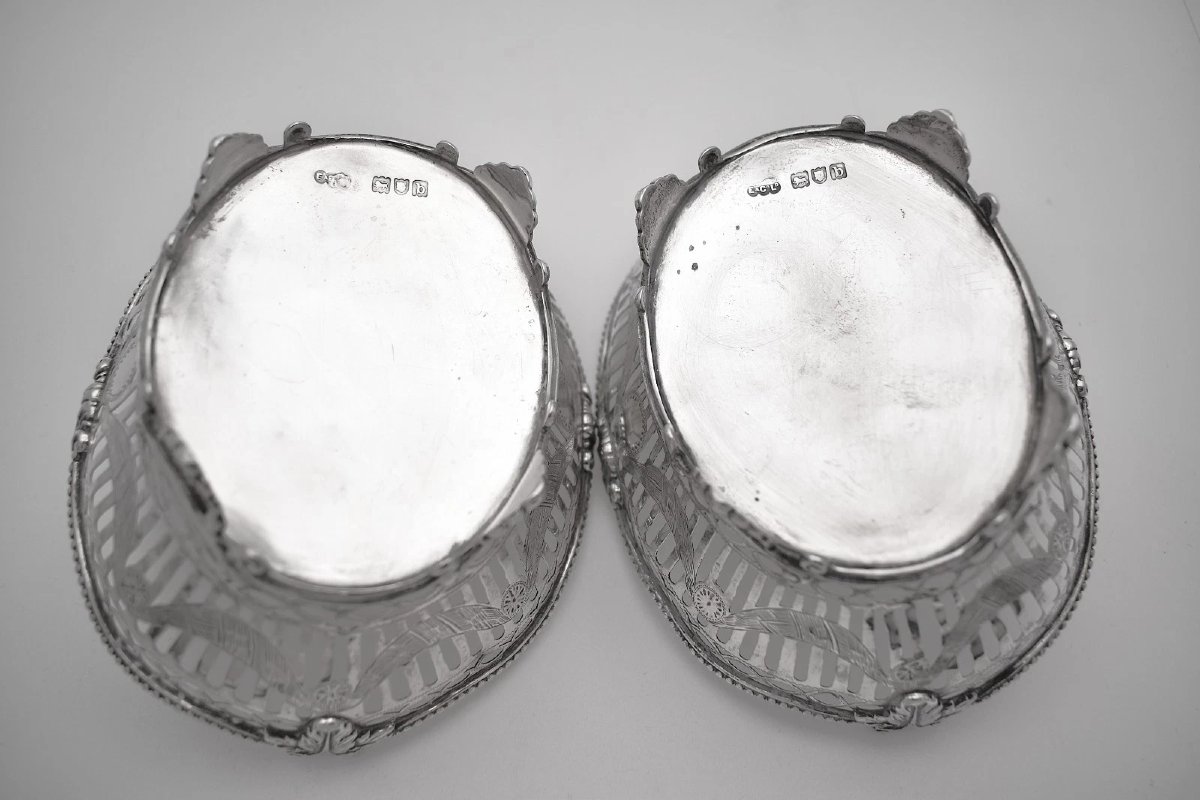 Panier à bonbons ajouré en argent massif 925, Elkington London, 1897-photo-3