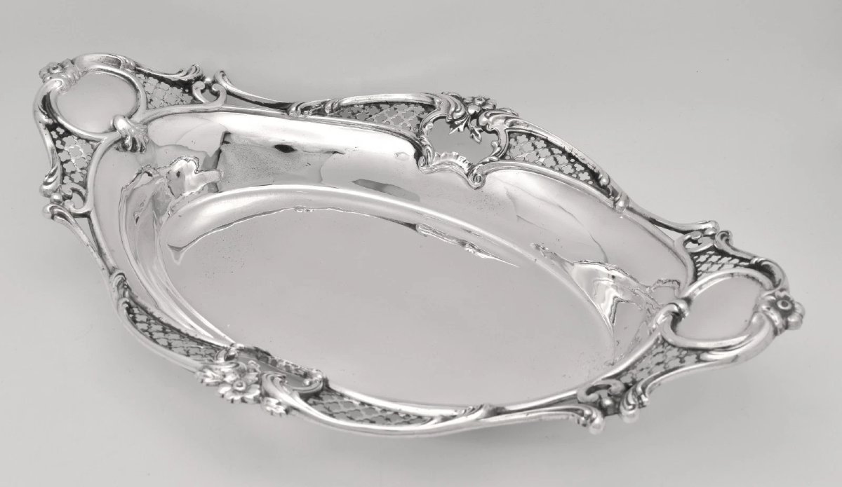 Antique Edwardian Sterling Silver Art Nouveau Serving Bowl Birmingham 1904-photo-2