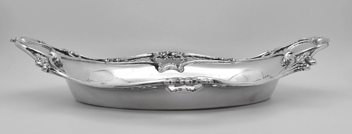 Antique Edwardian Sterling Silver Art Nouveau Serving Bowl Birmingham 1904-photo-3