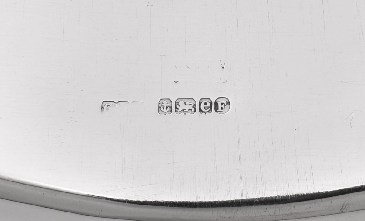 Antique Edwardian Sterling Silver Art Nouveau Serving Bowl Birmingham 1904-photo-1