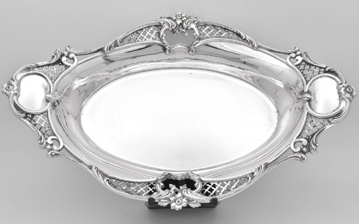 Antique Edwardian Sterling Silver Art Nouveau Serving Bowl Birmingham 1904