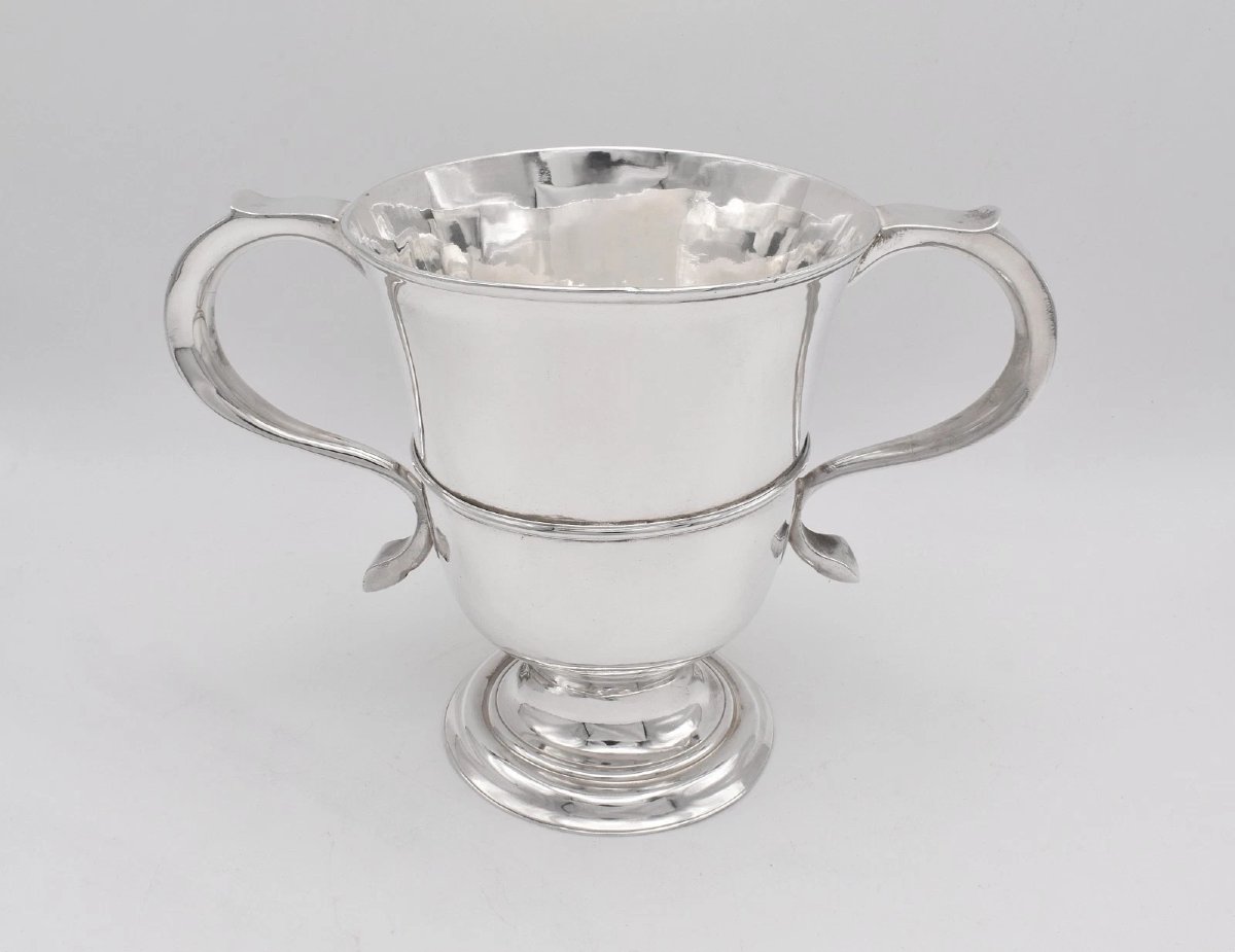 Antique 1904 Chester Sterling Silver Loving Cup, Nathan & Hayes Edwardian Trophy-photo-4