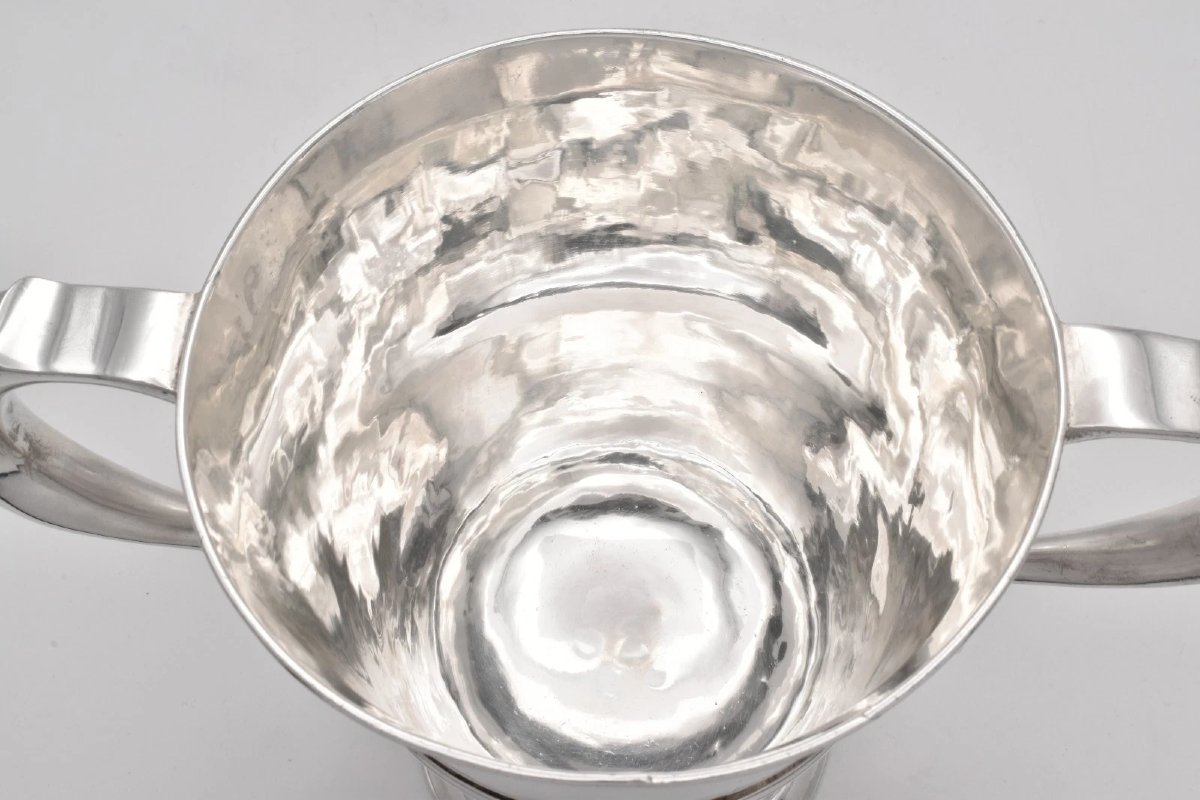 Antique 1904 Chester Sterling Silver Loving Cup, Nathan & Hayes Edwardian Trophy-photo-2
