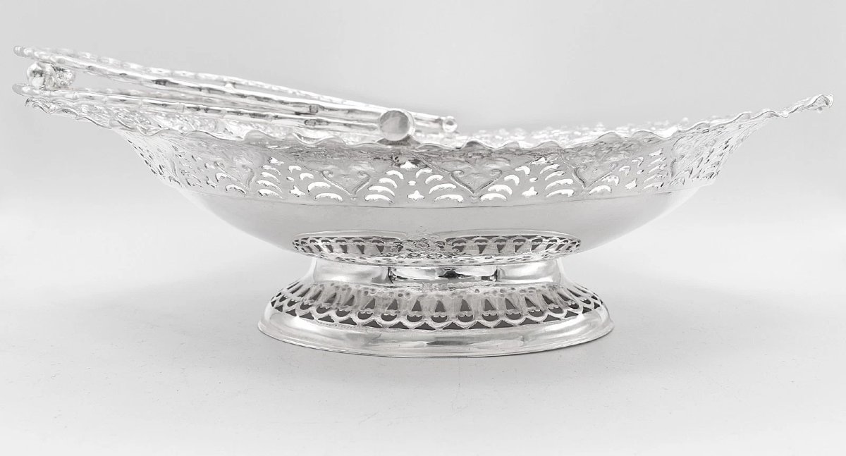 Antique Edwardian Sterling Silver Swing Handle Basket Sheffield 1903 Tc Jwc-photo-2
