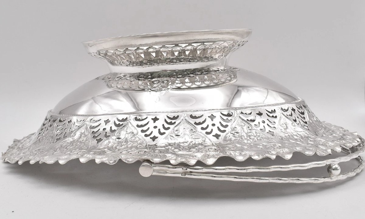Antique Edwardian Sterling Silver Swing Handle Basket Sheffield 1903 Tc Jwc-photo-3