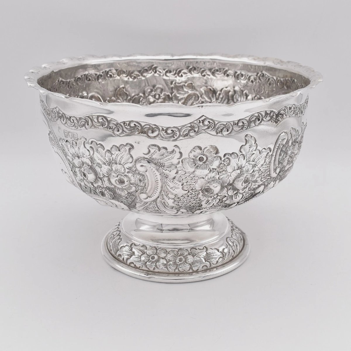 Antique Victorian Sterling Silver Pedestal Bowl Sheffield 1895 Atkin Bros-photo-1
