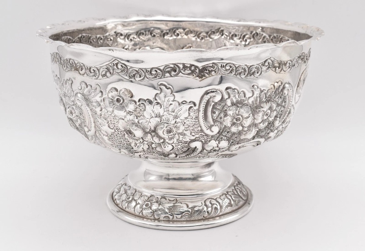 Antique Victorian Sterling Silver Pedestal Bowl Sheffield 1895 Atkin Bros
