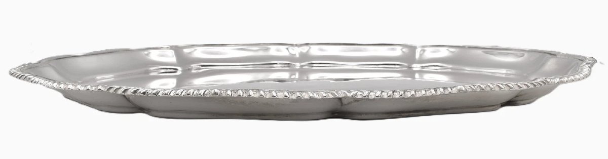 A Antique Edwardian Sterling Silver Oval Tray Salver Sheffield 1903 Tc Jwc-photo-4