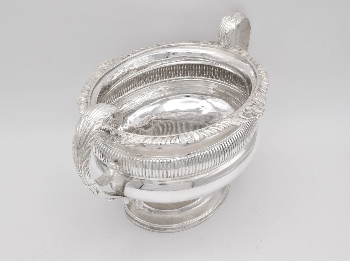 Antique 1909 Chester Sterling Silver 3 Piece Tea Set, Nathan & Hayes, Edwardian-photo-2