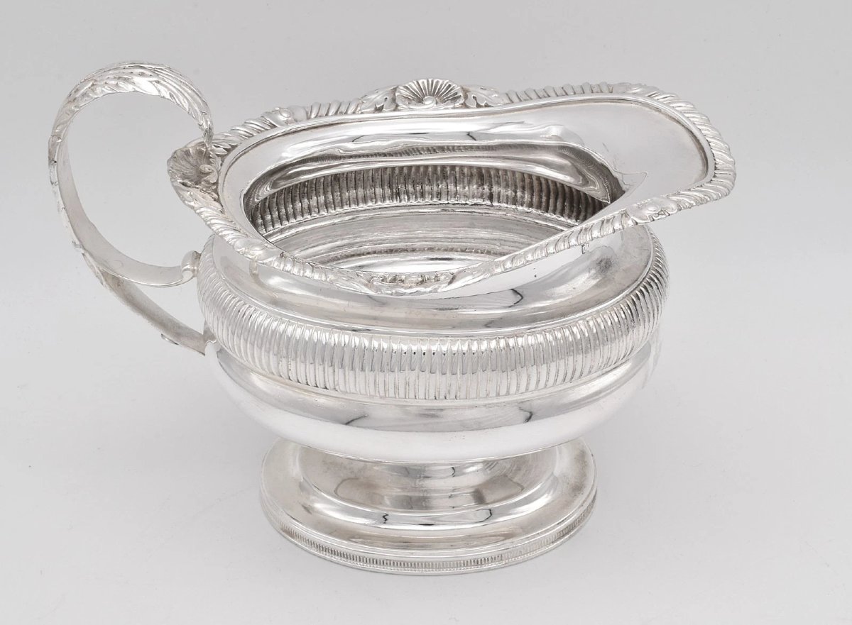 Antique 1909 Chester Sterling Silver 3 Piece Tea Set, Nathan & Hayes, Edwardian-photo-4