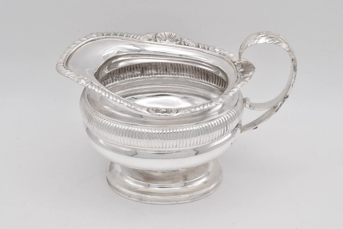 Antique 1909 Chester Sterling Silver 3 Piece Tea Set, Nathan & Hayes, Edwardian-photo-5
